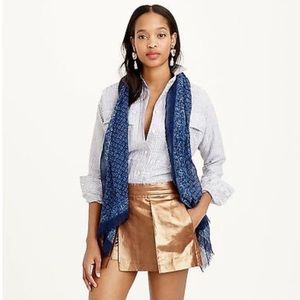 NWT J Crew Metallic Linen Crossover Shorts (Skort)